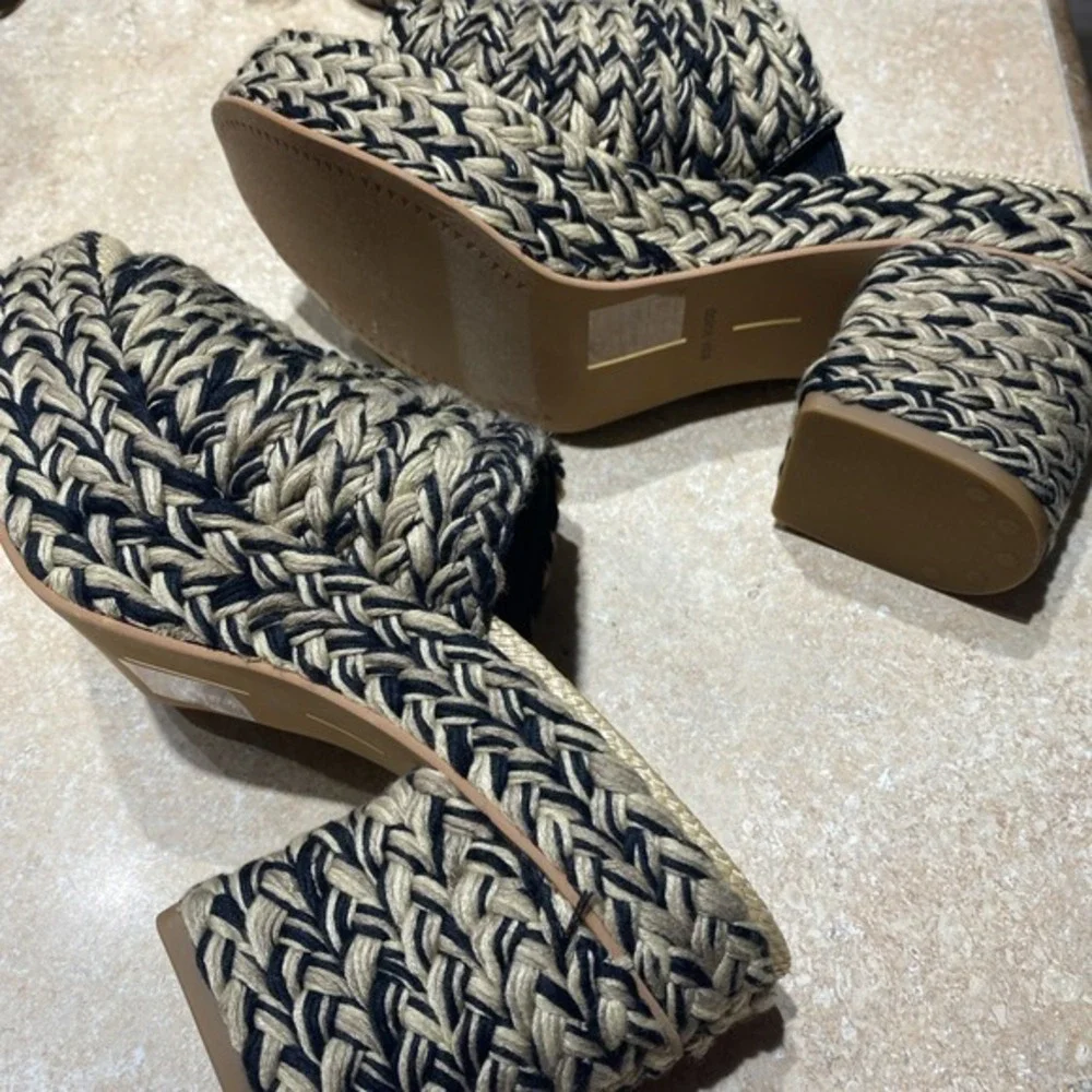 Dolce Vita Tan/black Braided Chunky Women's‎ 10 Sandals     1502